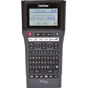 Brother PT-H500 Label Maker, USB 2.0, P-Touch Label Printer, Handheld, QWERTY Keyboard, Up to 24mm Labels, Includes USB Cable/Wrist Strap/24mm Black on White Tape Cassette Brother PT-H500 Label Maker, USB 2.0, P-Touch Label Printer, Handheld, QWERTY Keyboard, Up to 24mm Labels, Includes USB Cable/Wrist Strap/24mm Black on White Tape Cassette