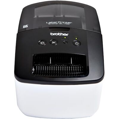 Brother QL-700 Label Maker, USB 2.0, Address Label Printer, Desktop, Up to 62mm Wide Labels, UK Plug, Black Print Only Brother QL-700 Label Maker, USB 2.0, Address Label Printer, Desktop, Up to 62mm Wide Labels, UK Plug, Black Print Only