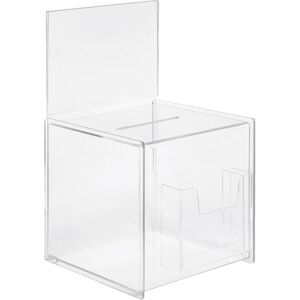 Sigel VA152 Promotional Box / Suggestion Box, 21 x 36 x 21 cm, additional compartment, with insert panel for A5, acrylic, transparent Sigel VA152 Promotional Box / Suggestion Box, 21 x 36 x 21 cm, additional compartment, with insert panel for A5, acrylic, transparent
