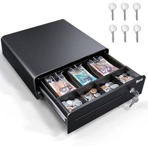 Tera Cash Register Drawer 13 inch: Auto Open with 6 Keys Heavy Duty 3 Bill 4 Coin Removable Cash Tray Media Slot 24V RJ12 Key-Lock Round Corner for POS System Small Businesses Retail 335R Black Tera Cash Register Drawer 13 inch: Auto Open with 6 Keys Heavy Duty 3 Bill 4 Coin Removable Cash Tray Media Slot 24V RJ12 Key-Lock Round Corner for POS System Small Businesses Retail 335R Black