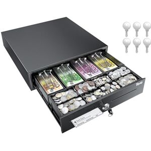 Tera Cash Box Cash Drawer Lockable Coin Compartment: 4 Note Compartments 8 Coin Compartments 41 x 41.6 x 11.3 cm with Insert RJ12 Key for Cash Register Cash Supermarket Retail Model M415 Tera Cash Box Cash Drawer Lockable Coin Compartment: 4 Note Compartments 8 Coin Compartments 41 x 41.6 x 11.3 cm with Insert RJ12 Key for Cash Register Cash Supermarket Retail Model M415