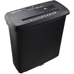Amazon Basics 8-Sheet Strip Cut Paper, CD and Credit Card Shredder, Black Amazon Basics 8-Sheet Strip Cut Paper, CD and Credit Card Shredder, Black