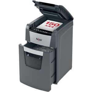 Rexel Optimum Auto Feed+ 150 Sheet Automatic Cross Cut Paper Shredder, P-4 Security, Small Office Use, 44 Litre Removable Bin, 2020150X, Black Rexel Optimum Auto Feed+ 150 Sheet Automatic Cross Cut Paper Shredder, P-4 Security, Small Office Use, 44 Litre Removable Bin, 2020150X, Black