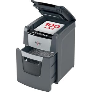 Rexel Optimum Auto Feed+ 100 Sheet Automatic Cross Cut Paper Shredder, P-4 Security, Home/Home Office, 34 Litre Removable Bin, 2020100X, Black Rexel Optimum Auto Feed+ 100 Sheet Automatic Cross Cut Paper Shredder, P-4 Security, Home/Home Office, 34 Litre Removable Bin, 2020100X, Black