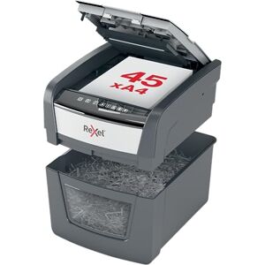 Rexel Optimum Auto Feed 45 Sheet Automatic Cross Cut Paper Shredder, P-4 Security, Home/Home Office, 20 Litre Removable Bin, 2020045X, Black Rexel Optimum Auto Feed 45 Sheet Automatic Cross Cut Paper Shredder, P-4 Security, Home/Home Office, 20 Litre Removable Bin, 2020045X, Black