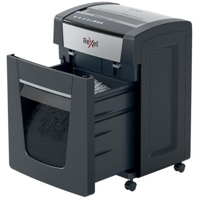 Rexel P420+ Cross Cut Paper Shredder, Shreds 22-20 Sheets (70-80 gsm) At Once, P4 Security Level, Jam-Free Technology, Office Use, 30 Litre Pull-Out Bin, Black, Momentum Range, 2021420X Rexel P420+ Cross Cut Paper Shredder, Shreds 22-20 Sheets (70-80 gsm) At Once, P4 Security Level, Jam-Free Technology, Office Use, 30 Litre Pull-Out Bin, Black, Momentum Range, 2021420X