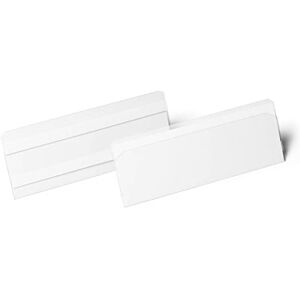 Durable Hard Cover Ticket Holder Self-Adhesive Label Holder 1/2 A5 Landscape Pack of 10 Transparent Perfect for Labelling Shelves and Racking Durable Hard Cover Ticket Holder Self-Adhesive Label Holder 1/2 A5 Landscape Pack of 10 Transparent Perfect for Labelling Shelves and Racking