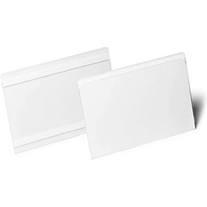 Durable Hard Cover Ticket Holder Self-Adhesive Label Holder A5 Landscape Pack of 10 Transparent Perfect for Labelling Shelves and Racking Durable Hard Cover Ticket Holder Self-Adhesive Label Holder A5 Landscape Pack of 10 Transparent Perfect for Labelling Shelves and Racking