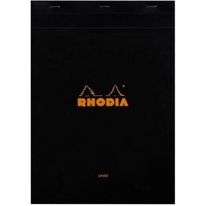 Rhodia 186009C Stapled Notepad No. 18 Black A4 Ruled 80 Detachable Sheets White Clairefontaine Paper 80 g/m Soft, Resistant and Waterproof Coated Card Cover Basics Rhodia 186009C Stapled Notepad No. 18 Black A4 Ruled 80 Detachable Sheets White Clairefontaine Paper 80 g/m Soft, Resistant and Waterproof Coated Card Cover Basics