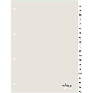 Durable A-Z Index Set 20 Part File Includes Green Cover Sheet & 20 Dividers Suitable For A4 Documents Dimensions 297 x 210/225mm Durable A-Z Index Set 20 Part File Includes Green Cover Sheet & 20 Dividers Suitable For A4 Documents Dimensions 297 x 210/225mm