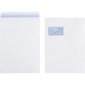 Kiperline Pack of 50 Envelopes C4 A4 White with Window Self-Adhesive with Peel and Seal Strips Ciffer Structure Inner Print 120 g/m Format 229 x 324 mm Envelope Mailing Envelope Envelope Business Kiperline Pack of 50 Envelopes C4 A4 White with Window Self-Adhesive with Peel and Seal Strips Ciffer Structure Inner Print 120 g/m Format 229 x 324 mm Envelope Mailing Envelope Envelope Business