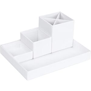 Bigso Box of Sweden Desk Storage Organiser for Stationery Pen Holder with 4 Compartments for Various Office Items Fibreboard and Paper Stationery Storage White Bigso Box of Sweden Desk Storage Organiser for Stationery Pen Holder with 4 Compartments for Various Office Items Fibreboard and Paper Stationery Storage White