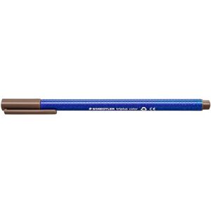 STAEDTLER 323-77 Triplus Felt Tip Pens Triangular Shaft in Cardboard Box, Washable, Approx. 1 mm, Box of 10, Tobacco Brown. STAEDTLER 323-77 Triplus Felt Tip Pens Triangular Shaft in Cardboard Box, Washable, Approx. 1 mm, Box of 10, Tobacco Brown.