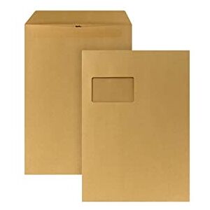 POSTHORN MADE BY BONG Posthorn C4 (Pack of 250), Self-Adhesive Mailing Bags with Window, Brown Mailing Bags for Daily Correspondence, Business Mail etc. 324 x 229 mm, 90 g/m² POSTHORN MADE BY BONG Posthorn C4 (Pack of 250), Self-Adhesive Mailing Bags with Window, Brown Mailing Bags for Daily Correspondence, Business Mail etc. 324 x 229 mm, 90 g/m²