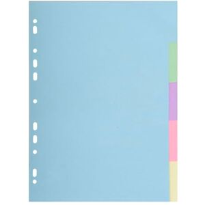 Exacompta Ref. 106E Box of 30 pcs Forever 170 g/m2 Pastel Colour Card Dividers with 6 Neutral Tabs Size 17 x 22 cm Assorted Pastel Colours Exacompta Ref. 106E Box of 30 pcs Forever 170 g/m2 Pastel Colour Card Dividers with 6 Neutral Tabs Size 17 x 22 cm Assorted Pastel Colours