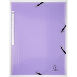 Exacompta Ref. 55175E set of 5 folders with elastic bands 3 polypropylene flaps dimensions 24 x 32 cm for A4 format Chromaline Pastel mauve colour Exacompta Ref. 55175E set of 5 folders with elastic bands 3 polypropylene flaps dimensions 24 x 32 cm for A4 format Chromaline Pastel mauve colour