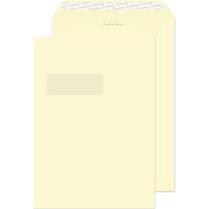 Blake Creative Colour C4 229 x 324 mm 120 gsm Pocket Peel and Seal Window Envelopes (954W) Vanilla Ice Cream Pack of 250 Blake Creative Colour C4 229 x 324 mm 120 gsm Pocket Peel and Seal Window Envelopes (954W) Vanilla Ice Cream Pack of 250
