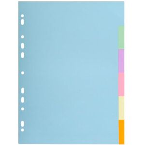 Exacompta Ref 1606E Cardboard of 50 Recycled Pastel Card Dividers 170 g/m2 with 6 Neutral Tabs A4 Size Size 22.5 x 29.7 cm Forever Exacompta Ref 1606E Cardboard of 50 Recycled Pastel Card Dividers 170 g/m2 with 6 Neutral Tabs A4 Size Size 22.5 x 29.7 cm Forever