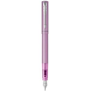 PARKER Vector XL Fountain Pen Metallic Lilac Lacquer on Brass Medium Nib with Blue Ink Refill Gift Box PARKER Vector XL Fountain Pen Metallic Lilac Lacquer on Brass Medium Nib with Blue Ink Refill Gift Box