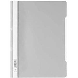 Durable Clear View A4 Document Folder Grey Transparent Front Cover Pack of 50 Folders Ideal for Holding A4 Punched Documents Durable Clear View A4 Document Folder Grey Transparent Front Cover Pack of 50 Folders Ideal for Holding A4 Punched Documents