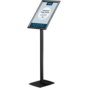 Europel Infostand with Snap Frame made of anodized Aluminum, A3, Black, Height 110 cm, Portrait or Landscape format, for Posters and Signs, Advertising, Menus, Shops, Hotels, Restaurants, Conferences Europel Infostand with Snap Frame made of anodized Aluminum, A3, Black, Height 110 cm, Portrait or Landscape format, for Posters and Signs, Advertising, Menus, Shops, Hotels, Restaurants, Conferences