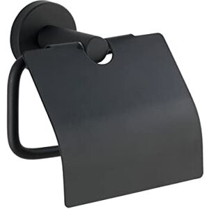 WENKO Toilet Roll Holder Stainless Steel Bosio Black Matt with Lid Toilet Roll Holder with Lid Rustproof Stainless Steel 15 x 13.5 x 7 cm Matt WENKO Toilet Roll Holder Stainless Steel Bosio Black Matt with Lid Toilet Roll Holder with Lid Rustproof Stainless Steel 15 x 13.5 x 7 cm Matt