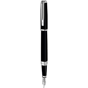 Waterman Exception Fountain Pen Slim Black with Silver Plated Clip Fine Nib with Blue Ink Cartridge Gift Box Waterman Exception Fountain Pen Slim Black with Silver Plated Clip Fine Nib with Blue Ink Cartridge Gift Box