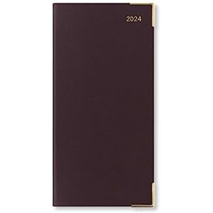 Letts of London Letts Roma Slim week to view with appointments 2024 leather diary burgundy Letts of London Letts Roma Slim week to view with appointments 2024 leather diary burgundy