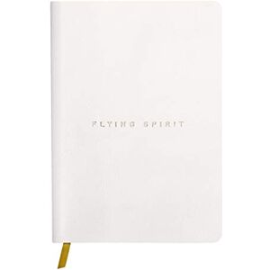 Clairefontaine 104946C A Flying Spirit thread-stitched paperback notebook 180 ivory pages 14.8 x 21 cm 90 g lined, smooth lambskin leather cover, White Clairefontaine 104946C A Flying Spirit thread-stitched paperback notebook 180 ivory pages 14.8 x 21 cm 90 g lined, smooth lambskin leather cover, White