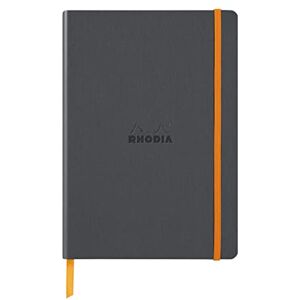 Rhodia 117479C Titanium Soft Notebook A5 Dotted Dot 160 pages Ivory Clairefontaine Paper 90 g/m Bookmark, Elastic Closure Faux Leather Cover rama Collection Rhodia 117479C Titanium Soft Notebook A5 Dotted Dot 160 pages Ivory Clairefontaine Paper 90 g/m Bookmark, Elastic Closure Faux Leather Cover rama Collection