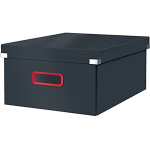 Leitz Click & Store Large Storage Box, Foldable A3 File Box with Lid, Premium Strong Cardboard Container for Home/Office Filing, Cosy Range, Velvet Grey, 53490089 Leitz Click & Store Large Storage Box, Foldable A3 File Box with Lid, Premium Strong Cardboard Container for Home/Office Filing, Cosy Range, Velvet Grey, 53490089