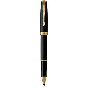 PARKER Sonnet Rollerball Pen Matte Black Lacquer with Gold Trim Fine Point Black Ink Gift Box PARKER Sonnet Rollerball Pen Matte Black Lacquer with Gold Trim Fine Point Black Ink Gift Box