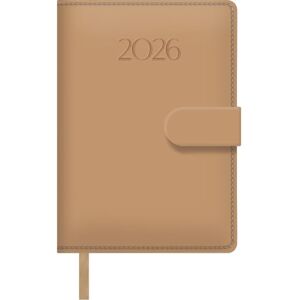 DOHE 2026 Diary Day Page, Size 12.5 x 18 cm, Soft Cover in Leatherette, Magnet Closure with Flap, Bookmark, 12 Months January to December, Yearly Planner in Spanish Pretty Beige DOHE 2026 Diary Day Page, Size 12.5 x 18 cm, Soft Cover in Leatherette, Magnet Closure with Flap, Bookmark, 12 Months January to December, Yearly Planner in Spanish Pretty Beige