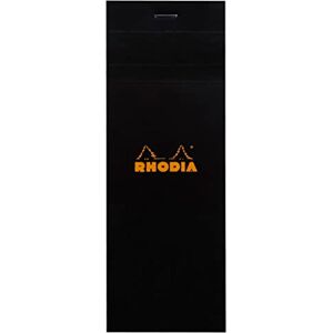 Rhodia 82009C Stapled Notepad N°8 Shopping Black 7.4x21 cm Small Tiles 80 Detachable Sheets 80G Clairefontaine Paper Coated Card Cover Pack of 10 pads Rhodia 82009C Stapled Notepad N°8 Shopping Black 7.4x21 cm Small Tiles 80 Detachable Sheets 80G Clairefontaine Paper Coated Card Cover Pack of 10 pads
