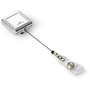 Durable Square Badge Reel in Chrome Pack of 10 With Extra Strong Clip Ideal for Securely Holding Name Badges, Security Passes, Key Fobes, etc. Durable Square Badge Reel in Chrome Pack of 10 With Extra Strong Clip Ideal for Securely Holding Name Badges, Security Passes, Key Fobes, etc.