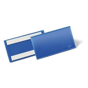 Durable Adhesive Ticket Holder Document Pockets 50 Pack 150 x 67mm Blue Perfect for Use on Warehouse Racking for Picking Locations Durable Adhesive Ticket Holder Document Pockets 50 Pack 150 x 67mm Blue Perfect for Use on Warehouse Racking for Picking Locations