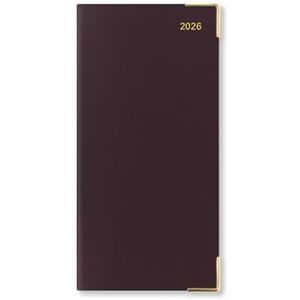 Letts of London Roma Slim week to view with appointments leather 2026 diary Burgundy 26-081236 Letts of London Roma Slim week to view with appointments leather 2026 diary Burgundy 26-081236