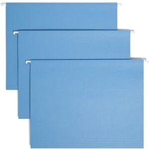 Smead Standard Hanging File Folders, 25 Count, Blue, 1/5-Cut Adjustable Tabs, Letter Size (64060) Smead Standard Hanging File Folders, 25 Count, Blue, 1/5-Cut Adjustable Tabs, Letter Size (64060)