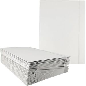 D.RECT Folders for Paperwork Cardboard Files Folders with Elastic Band Document Organiser Folder for School Office Home Pack of 25 Pieces 3 Flaps Size: A4 Colour: White D.RECT Folders for Paperwork Cardboard Files Folders with Elastic Band Document Organiser Folder for School Office Home Pack of 25 Pieces 3 Flaps Size: A4 Colour: White