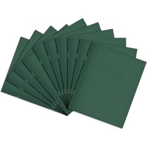 Rhino 8 x 6.5 Exercise Books, 48-Page / 8mm Lined with Margin Paper Notebook, 10-Pack, Writing Book, Office & School Stationery Supplies, Dark Green Rhino 8 x 6.5 Exercise Books, 48-Page / 8mm Lined with Margin Paper Notebook, 10-Pack, Writing Book, Office & School Stationery Supplies, Dark Green