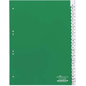Durable A-Z Index Set 20 Part File Includes Green Cover Sheet & 20 Dividers Suitable For A4 Documents Dimensions 297 x 215/230mm Durable A-Z Index Set 20 Part File Includes Green Cover Sheet & 20 Dividers Suitable For A4 Documents Dimensions 297 x 215/230mm