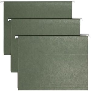 Smead Hanging File Folder with Tab, 1/5-Cut Adjustable Tab, Letter Size, Standard Green, 25 per Box (64055) Smead Hanging File Folder with Tab, 1/5-Cut Adjustable Tab, Letter Size, Standard Green, 25 per Box (64055)