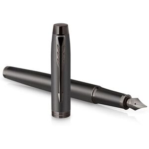 PARKER IM Monochrome Fountain Pen Gun Metal Finish and Trims Fine Nib Blue Ink Gift Box PARKER IM Monochrome Fountain Pen Gun Metal Finish and Trims Fine Nib Blue Ink Gift Box