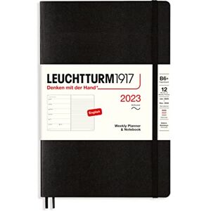 LEUCHTTURM1917 365913 Weekly Calendar & Notebook Softcover Paperback (B6+) 2023, 12 Months, Black, English LEUCHTTURM1917 365913 Weekly Calendar & Notebook Softcover Paperback (B6+) 2023, 12 Months, Black, English