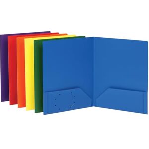 Oxford Folders with Pockets, Durable Plastic, Two Pocket Folders, Assorted Colors, 6 per Pack (15187) Oxford Folders with Pockets, Durable Plastic, Two Pocket Folders, Assorted Colors, 6 per Pack (15187)