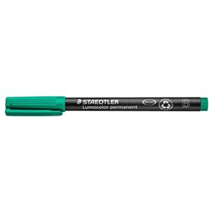 STAEDTLER 314-5 Lumocolor Permanent Pen, Bold Line Width, 1.0-2.5mm Green (Box of 10) STAEDTLER 314-5 Lumocolor Permanent Pen, Bold Line Width, 1.0-2.5mm Green (Box of 10)