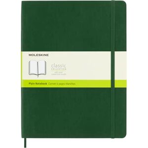 Moleskine Classic Plain Paper Notebook, Soft Cover and Elastic Closure Journal, Color Myrtle Green, Size Extra Large 19 x 25 A4, 192 Pages Moleskine Classic Plain Paper Notebook, Soft Cover and Elastic Closure Journal, Color Myrtle Green, Size Extra Large 19 x 25 A4, 192 Pages