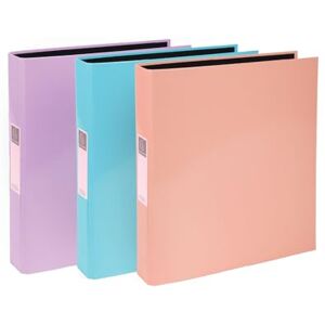 Exacompta A4 Ring Binder, 30mm Spine, 2 Ring, Document Folder, Assorted, Pack of 3 in Pastel Colours, Stationery Folders for Filing Paperwork and Document Organisation 226/0009Z Exacompta A4 Ring Binder, 30mm Spine, 2 Ring, Document Folder, Assorted, Pack of 3 in Pastel Colours, Stationery Folders for Filing Paperwork and Document Organisation 226/0009Z