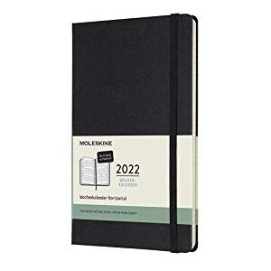 Moleskine 12 Monate Wochenkalender Deutsch 2022, Large/A5, 1 Wo = 2 Seiten, horizontal, Gebunden, Schwarz Moleskine 12 Monate Wochenkalender Deutsch 2022, Large/A5, 1 Wo = 2 Seiten, horizontal, Gebunden, Schwarz