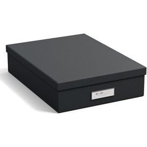 Bigso Box of Sweden Document box for A4 paper, Brochures and Notes Box with Lid and Leather Handle Fibreboard and Paper Box Storage with Lid Black Bigso Box of Sweden Document box for A4 paper, Brochures and Notes Box with Lid and Leather Handle Fibreboard and Paper Box Storage with Lid Black